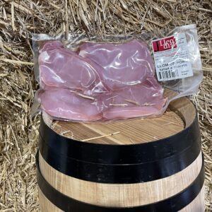 Pork loin cut into strips